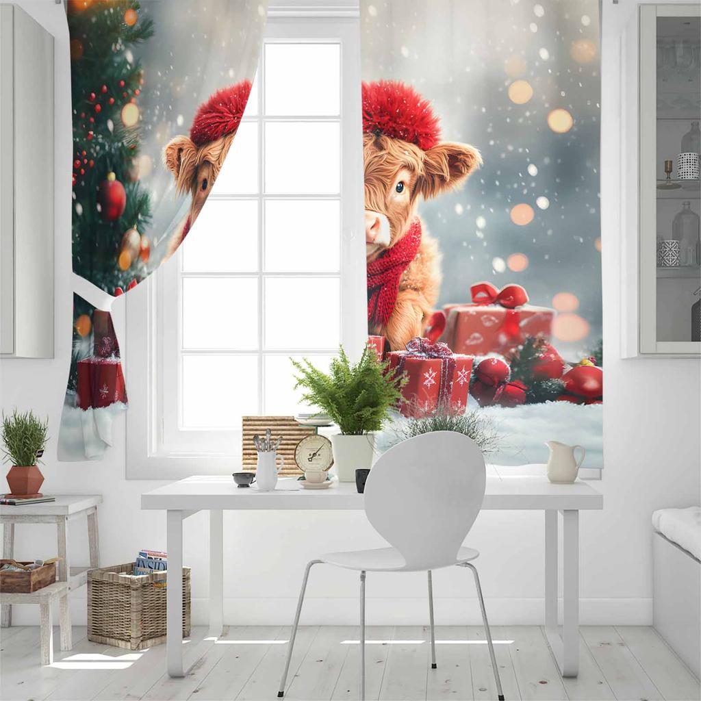 Christmas Tree Gift Yak Blackout Curtains For Living Room Bedroom Window Treatment Blinds Drapes Kitchen Curtains