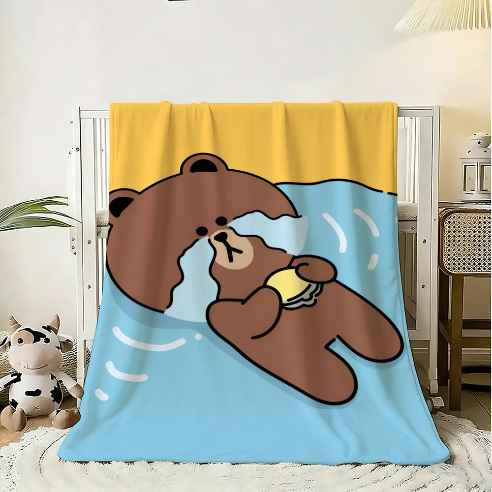 KINGDOM L-LINE F-Friends Throw Soft Flannel Throw Blanket, Lightweight Breathable Summer Nap Blanket For Home Travel Cozy Decor