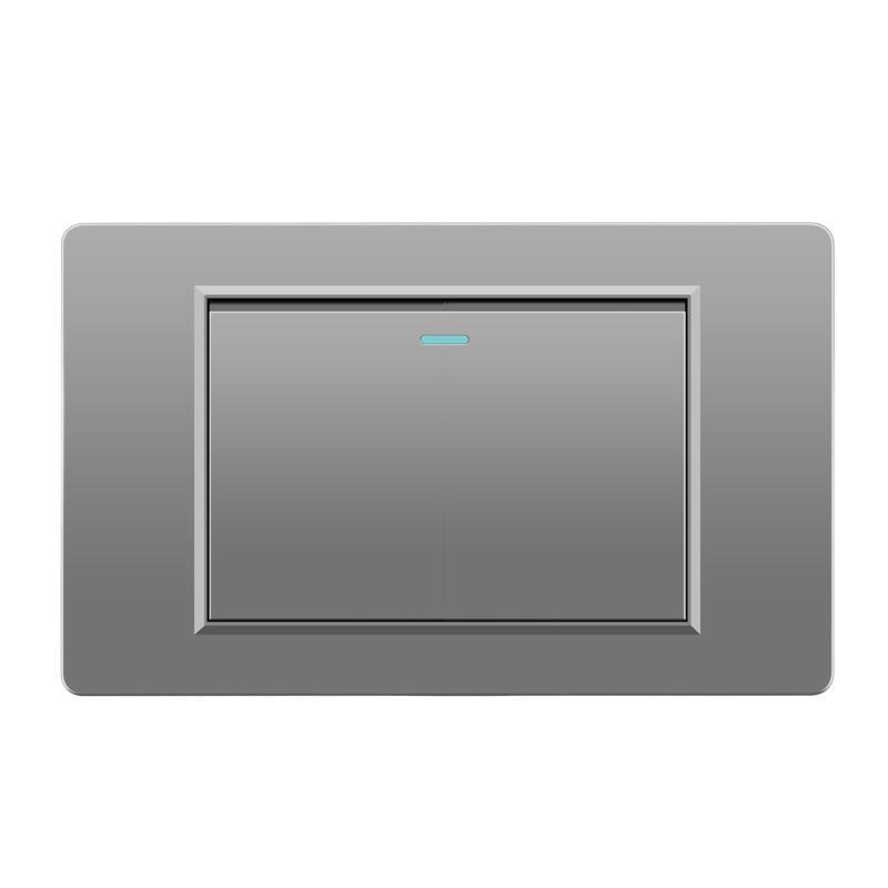 118 Type Switch Six-Hole Gray Wall Socket with Type-C 20W, Thai Style & PC Panel, Taiwan Socket