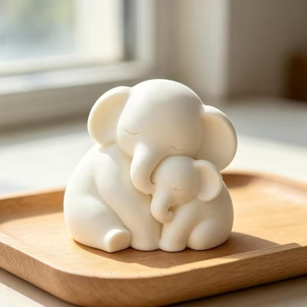 3D Printed Sitting Elephant Figurine Parent Child Elephant Sculpture Mother's Day Gifts