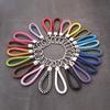 2-Piece Leather Cord Keychain Set with Silk Flower Tags