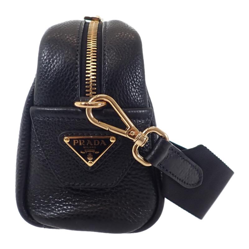 Prada 1BH187 Schultertasche NERO/schwarzes Leder Damen