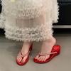 Rhinestone with Sloping Heel Flip-flops Female Summer Casual Wear Holiday Beach Temperament Fashionable Cool Slippers