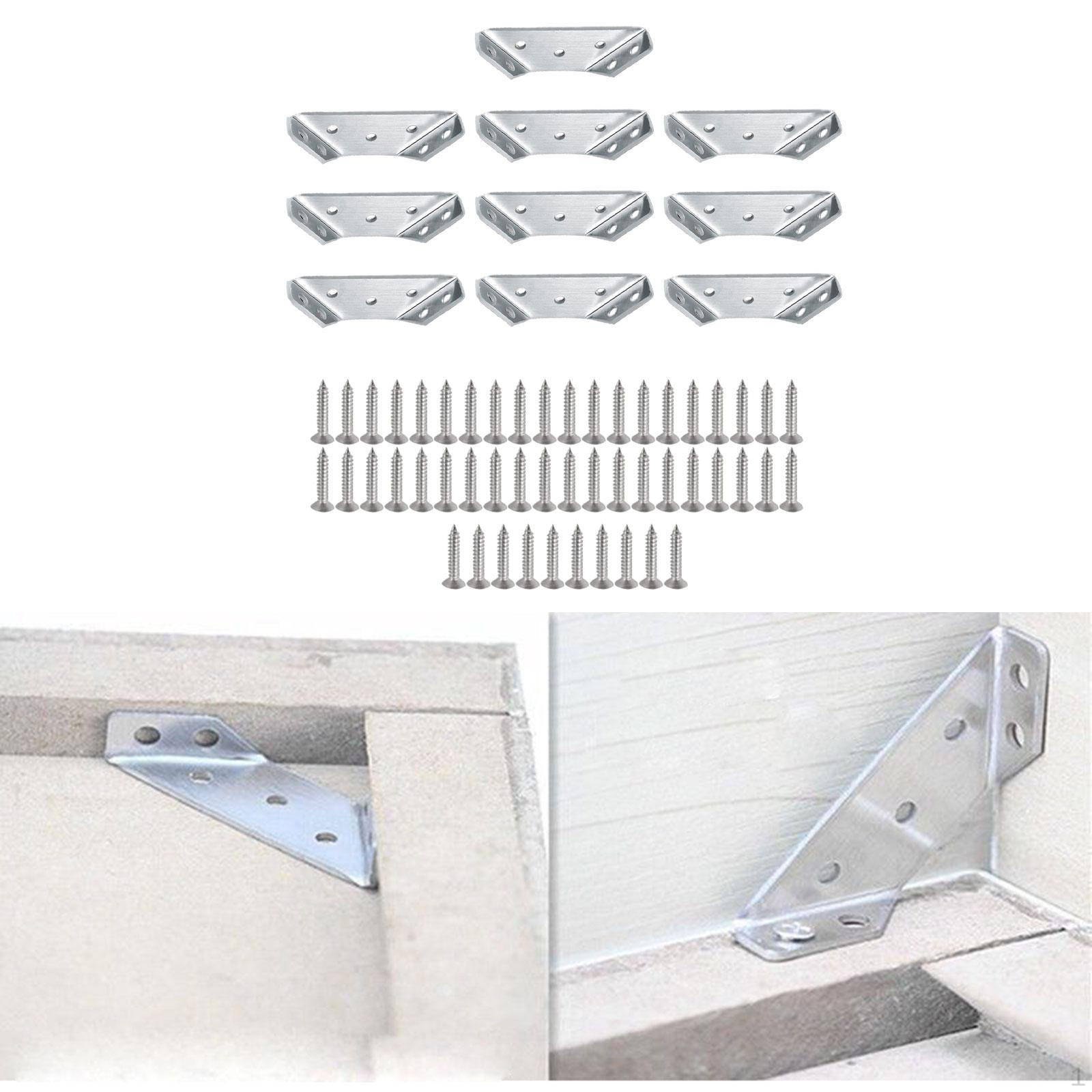 

Угловые распорки для деревянного угла 90 градусов, крепежные детали правого кронштейна 10pcs