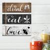 3Pcs Wall Decor Wooden Hanging Wall Sign Wooden Wall Art for Home Kitchen Dining Room Restaurant