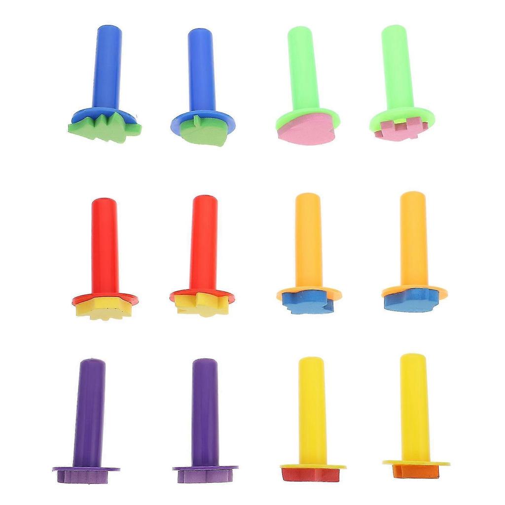 12 Pcs Star Stamp Foam Craft Stamps Sponge Painting Brush Craft Sponges Painting Decorative Sponge Painting Shapes