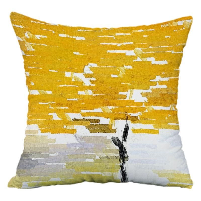 

Желтая наволочка с изображением растений для украшения общежития, офиса, гостиной, дивана, дома, наволочка 40x40cm