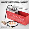 Hydrostatic Test Pump, Max 25 Bar/362 PSI, Dual Valve Hydraulic Manual Water Pressure Tester Kit with Gauge 10L Water Tank, 1.4 M Hose with 1.27 Cm