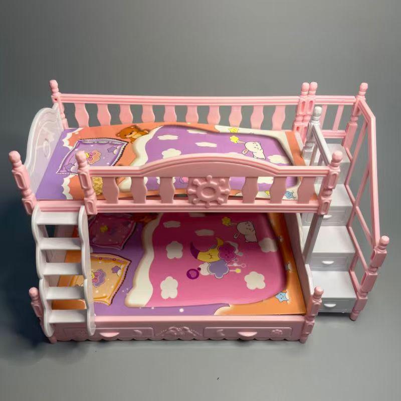 Large Playhouse Dollhouse: Double-Layer Princess Bed & Nursery Ornament for Girls' Rooms