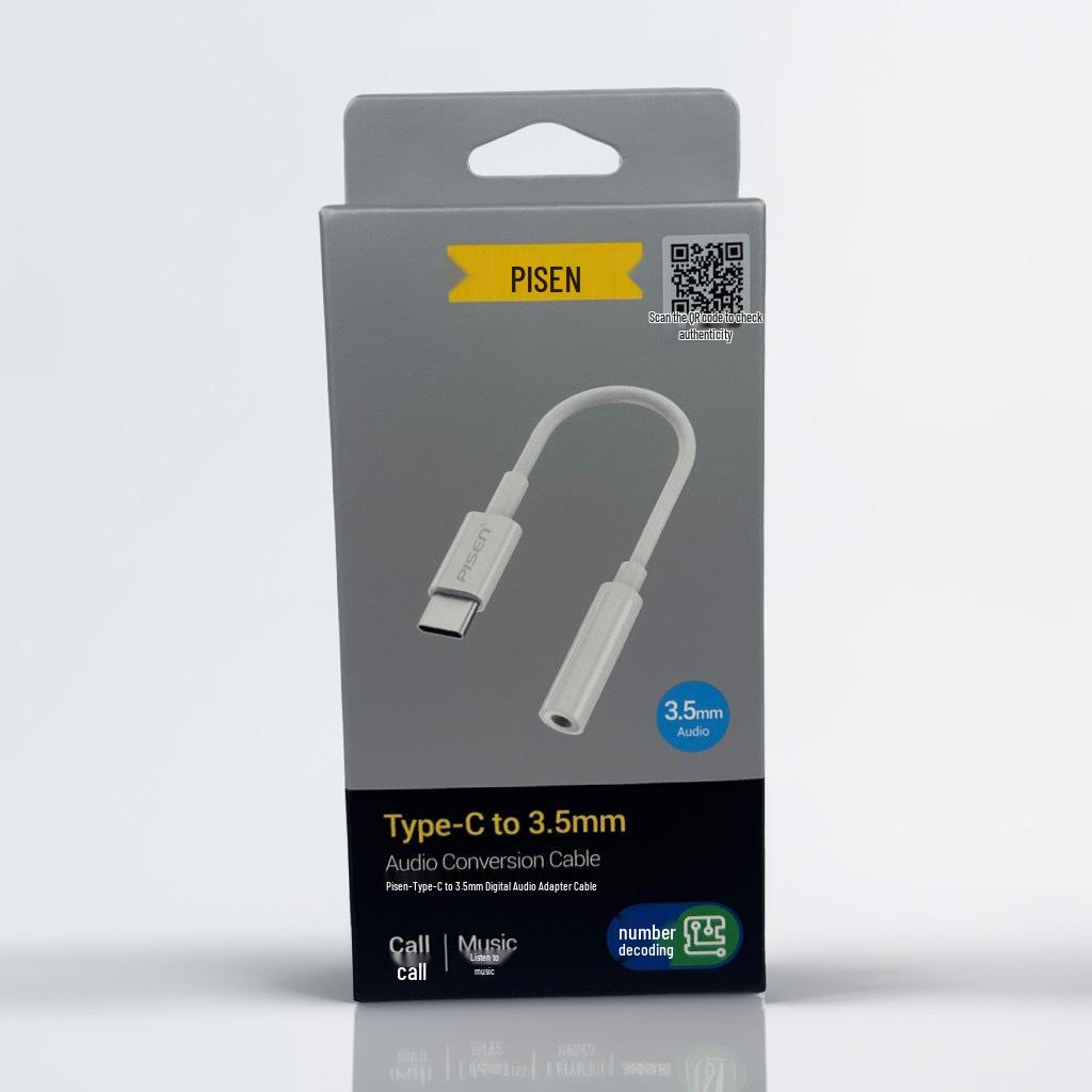 

PISEN Переходник для наушников Type-C для Huawei и Xiaomi - Универсальный аудиоадаптерный кабель 3,5 мм