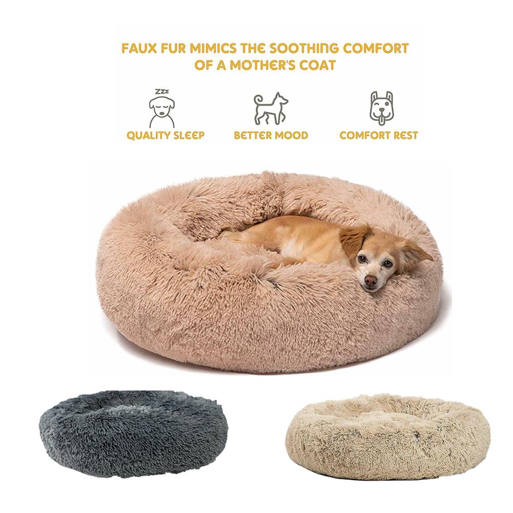 plush round dog bed