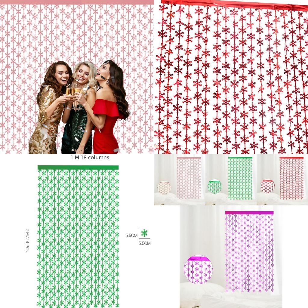 Elegant 2 Meter Snowflake Rain Curtain In Vibrant Colors For Holiday Decor
