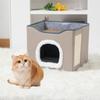 Cat Bed Cave Semi-enclosed Pet Sleeping Shelter Foldable Winter Warm Cats House for Kitten Porch Balcony Garden