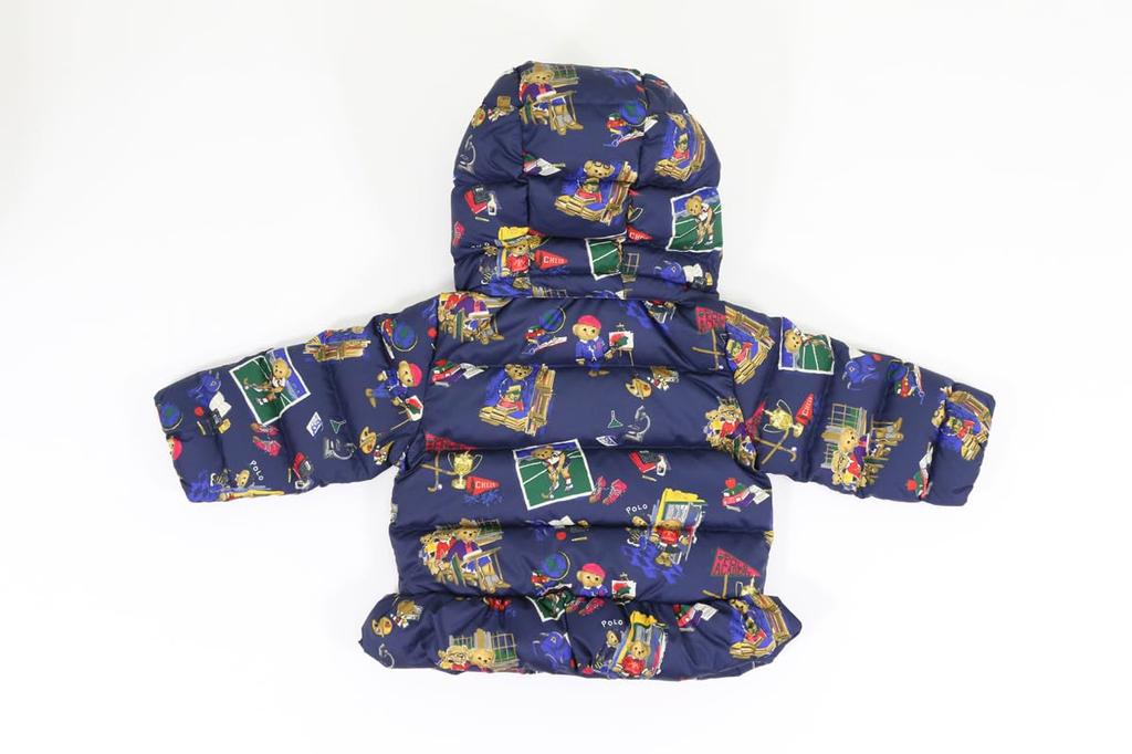 POLO RALPH LAUREN Baby Polo Bear Down Size 9M Girls' Multi-Print Jacket/Parka, (Product Code 01010059)