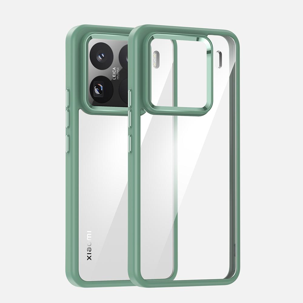 For Xiaomi 15 / 15 Pro MagSafe Case HD Transparent Shockproof Magnetic Charging Case TPU PC Cover For Xiaomi Mi 15 For Xiaomi 15 светло-зеленый