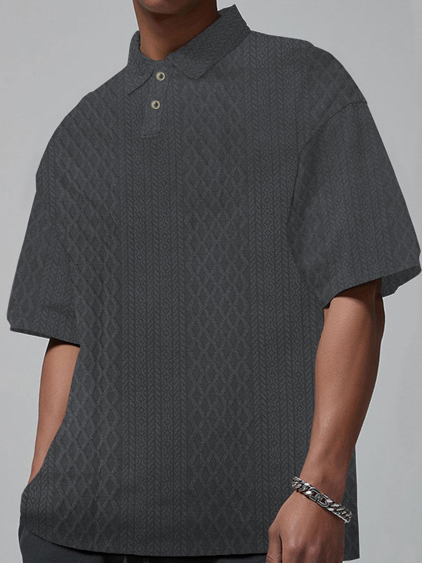 

Мужская летняя футболка больших размеров с коротким рукавом и отложным воротником в европейском и американском стиле, модная трикотажная рубашка-поло свободного кроя XXXL темно-серого