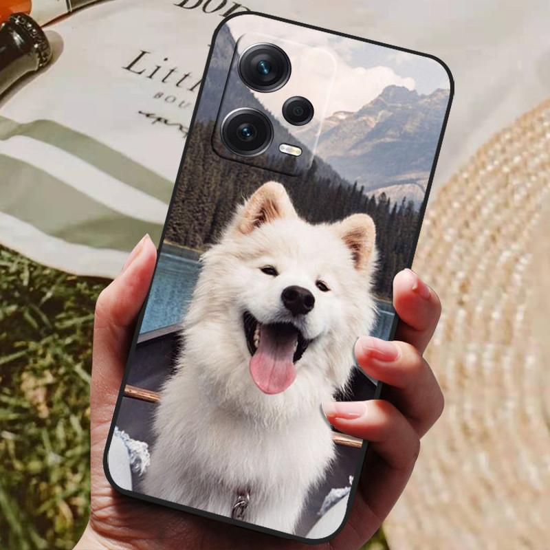 Dla Redmi Note 12 Pro 5G NFC Etui Czarna Pokrywka Lew Wilk Silikonowe Miękkie Tylne Etui Dla Telefonu Xiaomi Redmi Note12 Pro 5G Capa