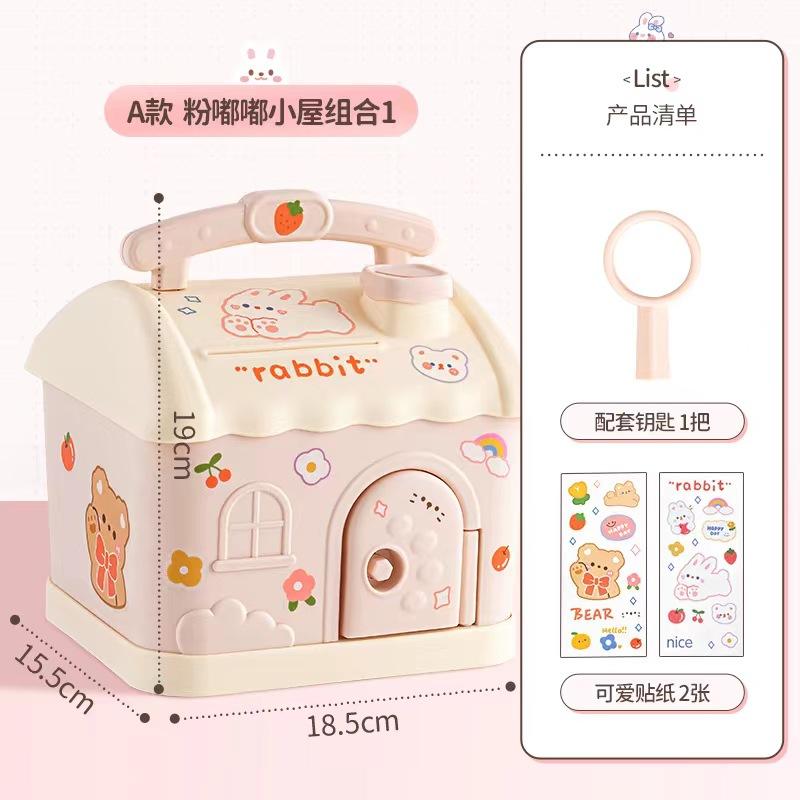 Cute Kawaii Piggy Bank Large Size 3D Sticker Money Box for Adults Coin/Banknote Savings Box with Birthday Gift Idea