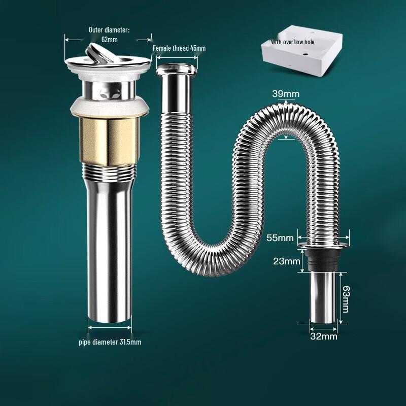 Washbasin Anti-odor Drain Pipe Set Standard