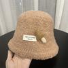 Cute Three-dimensional Mushroom Bucket Hat Autumn and Winter New Lamb Wool Warm and Cold-proof Split Bucket Hat Female