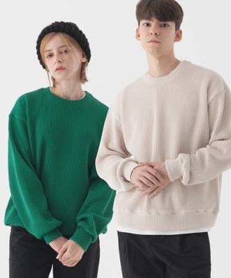 PIANER [2 Pack] Comfortable Oversized Crew Neck Knit (5 Colors)