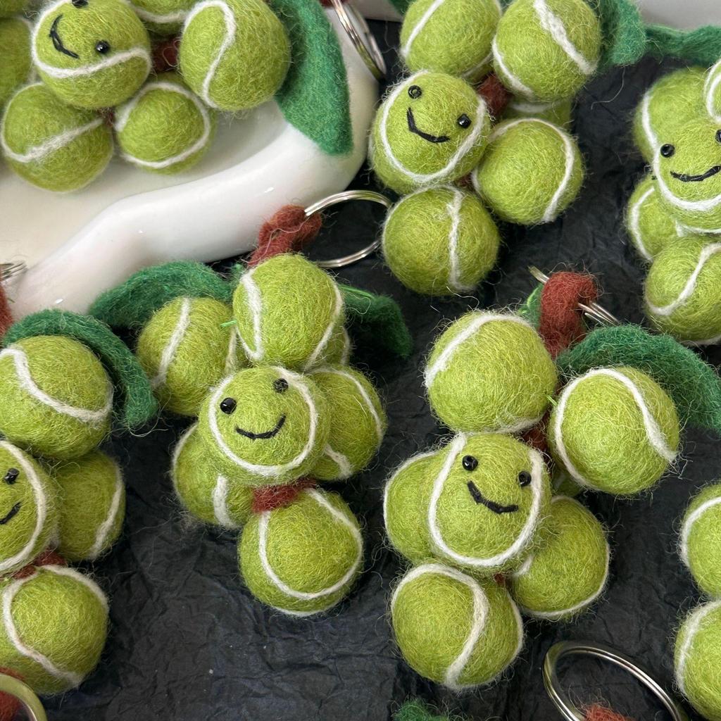 Grape Wool Felt Pendant Bag Charm Keychain Decoration
