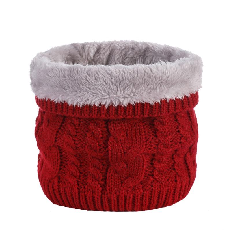 Autumn and Winter Outdoor Velvet Scarf Thickened Neck Cover Versatile Classic Twist Knitted Wool Warm Scarf Winter
