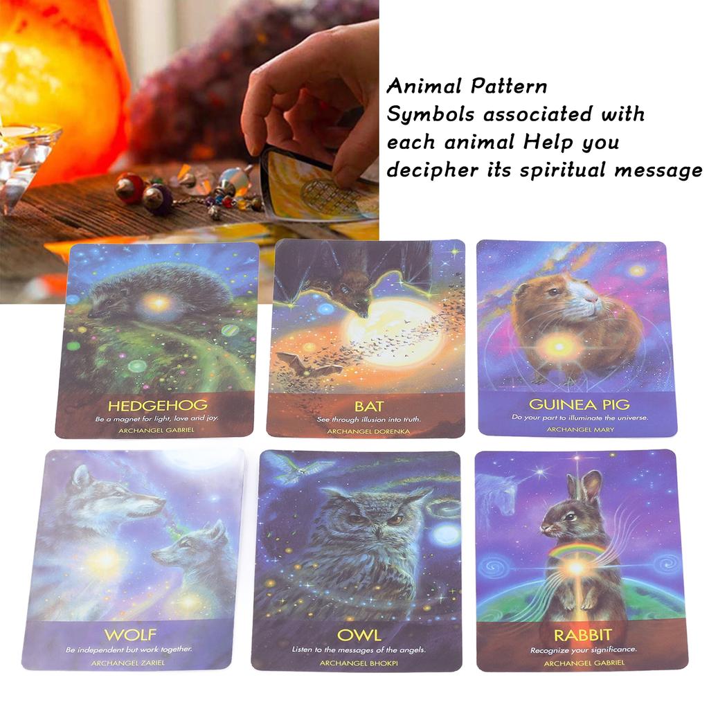 Englische Tarotkarte Tiermuster Wahrsagerei Tarotdeck Brettspiel für Feiertagsparty