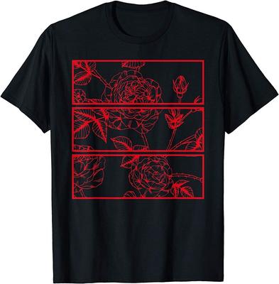 Estetyczna odzież w czerwone róże Miękka koszulka unisex w stylu Grunge Soft Goth