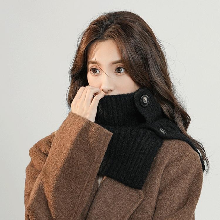 Buttoned Knitted Neck Scarf Neck Wrap for Winter Warmth Trendy Neck Gaiter Shoulder Wrap Neck Shawl for Women Travel