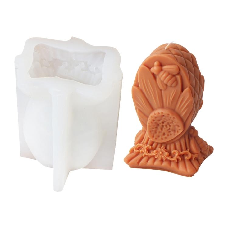 Decorative Resin Art Crafting Supplies Flexible Silicone Bees Flower Patterned Candle Molds for Candle Home Decorations