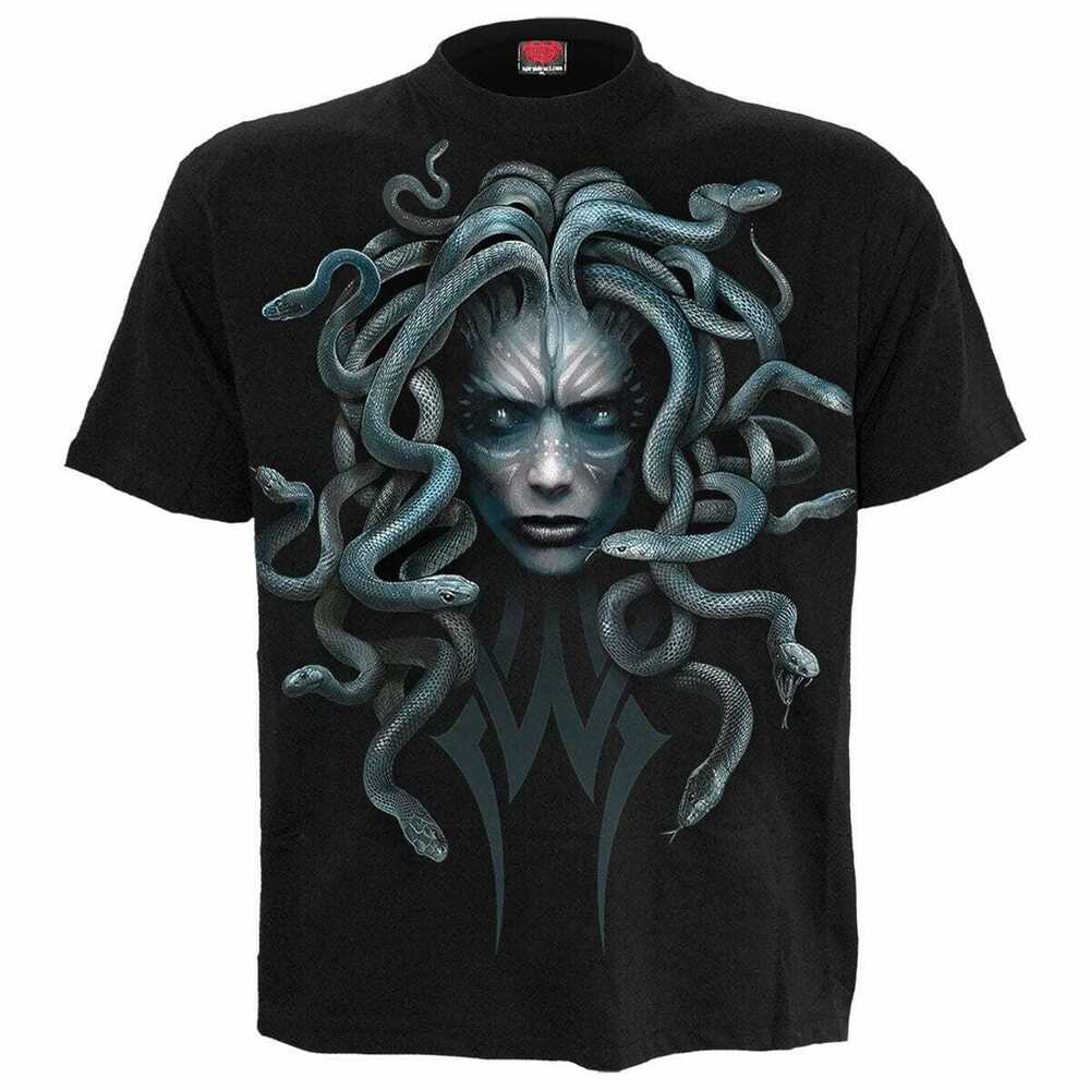 

Spiral Direct Stone Gaze Medusa Snakes Head Short Sleeve Gothic Unisex T-Shirt