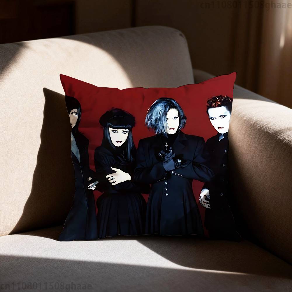 Malice Mizer Visual Kei Rock Pillow Case Antidustmite Pillowcase Invisible zipper silky short plush Sofa cushion cover