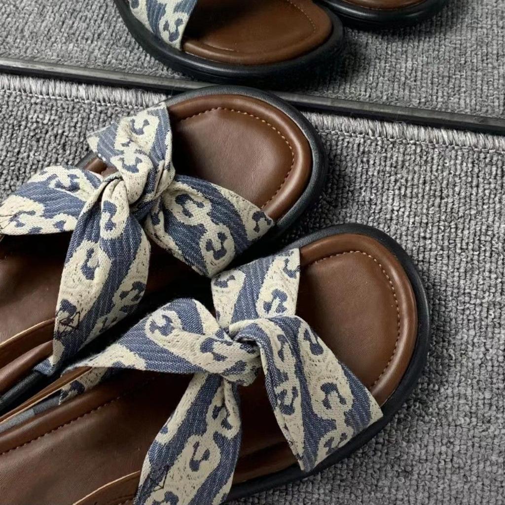 Sandals for Woman Beach Footwear Black Roman Style Summer 2024 Outdoor Women's Shoes with Low Heels The Best Vintage Daily H F