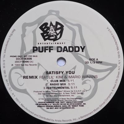 12inch Record PUFF DADDY - Satisfy You BBDP9306 Bad Boy Enterta 1999 US Rap & Hip-Hop/R&B Used