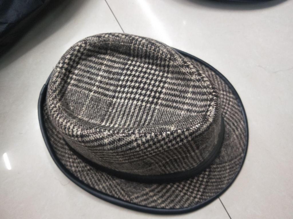 Men's Korean Style Black Wool Fedora - British Jazz Hat for Spring & Autumn