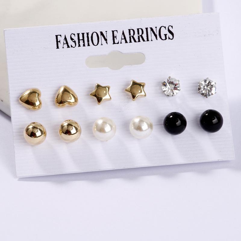 Women s Tassel and Pearl Crystal Stud Earring Set