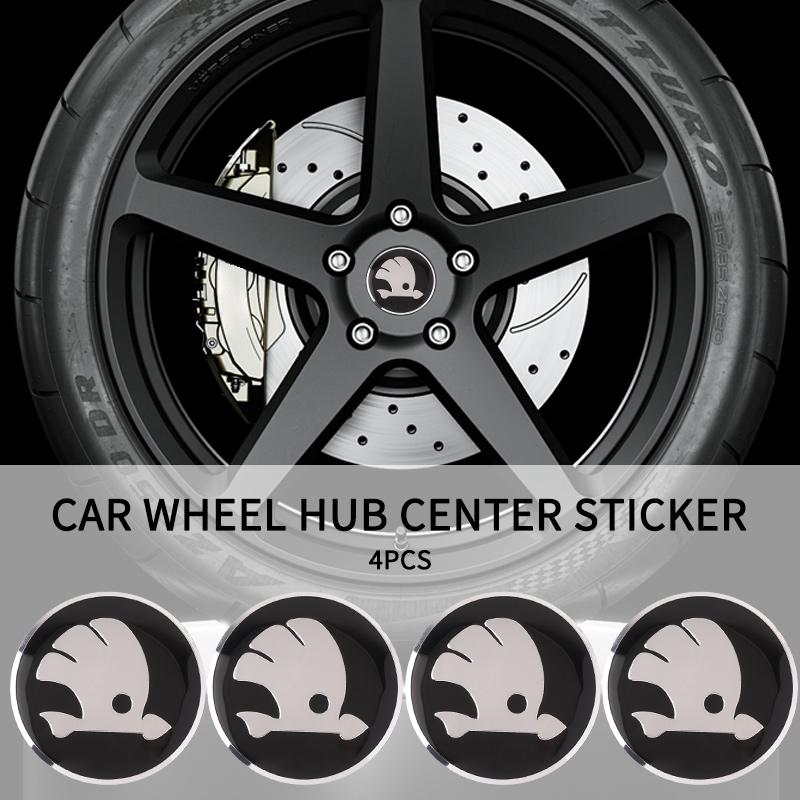 56mm 4ks Krytka středového víčka kola auta Nálepka odznaku Pro Skoda Octavia Fabia Kamiq Kapoq Kodiaq Rapid Superb SCALA Auto Doplňky