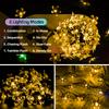 5M 20LED Solar String Lights Outdoor Waterproof Cherry Blossom 8 Mode Battery Operated Flower Lamp Christmas Garden Party Decor