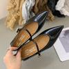 Fashion Fashion Buckle Strap Women Mary Janes Flats Shoes Pointed Toe Ladies Flats With Shoes Female Shallow Comfortable Daily Footwear