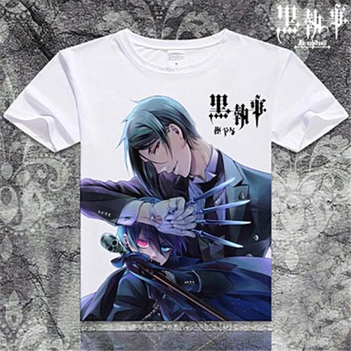Black Butler Kuroshitsuji Anime Manga T-Shirt Shirt Costumes White New S