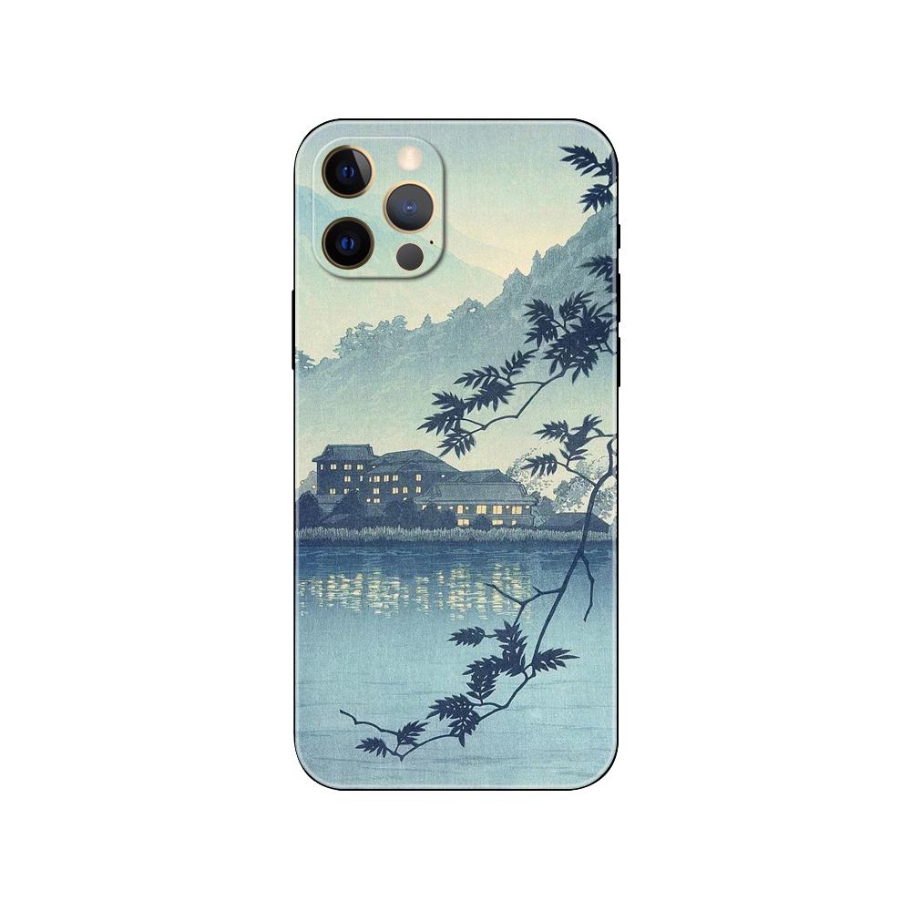 Japanese style Art phone case for iphone 5 5s 2020se 6 6s 7 8 plus x 10 XR XS 11 12 13 mini pro MAX black tpu back cover