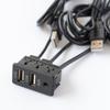 Square 2 Ports Dual USB AUX Flush Mount Car Extension Cable for Truck Boat Motorcycle Dashboard Panel Universal Durable