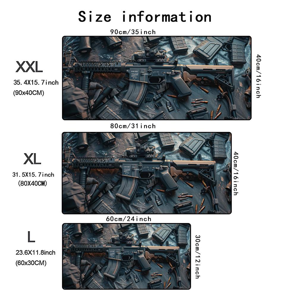 Cool Gun parts assembly Mouse Pad Office Large Desk Mat Computer Laptop Keyboard Pads Gaming Mousepad Non-Slip Cushion 900X400MM