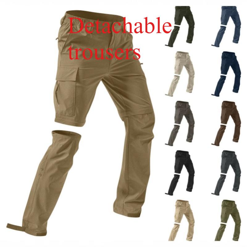 Detachable Sports and Casual Multi-pocket Work Trousers; Loose-fitting Outdoor Casual Trousers