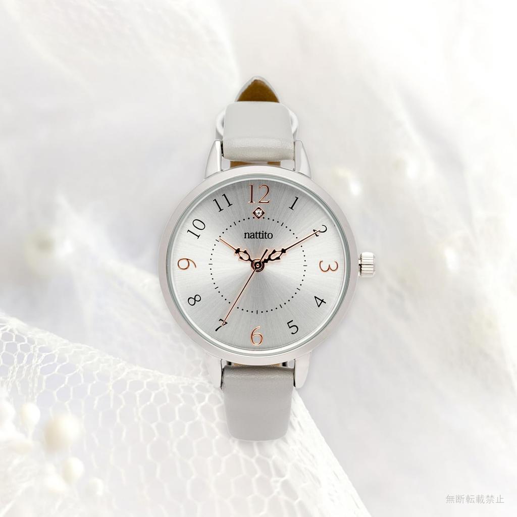 Fieldwork Analog Watch with Leather Simple NF Charcoal Women's Strap, Nickel-Free, Design, Shiny, Gray, ST299-2