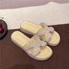 Beautiful Cool Slippers Female Summer Wear New Exquisite Fairy Beach with Skirt Flat Bottom Slippers with Water Diamonds
