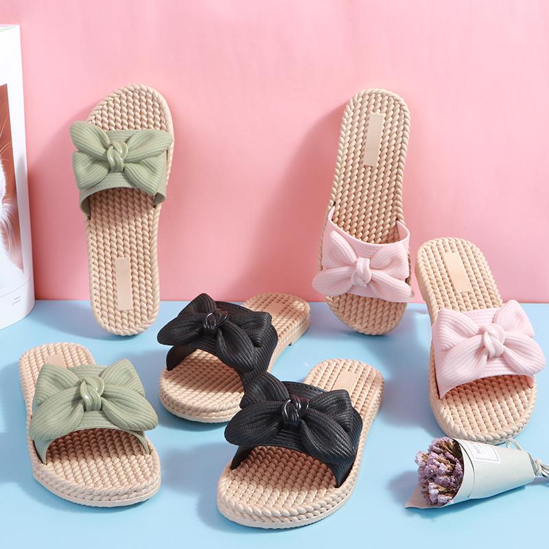 Women's Summer Bowknot Sandals: Stylish Flip Flops for Indoor & Outdoor Use