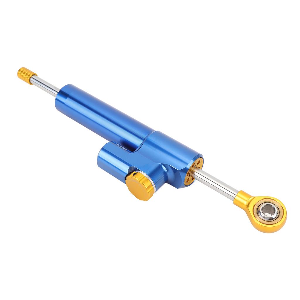 Motorcycle Steering Damper Adjustable Universal Fit Increase Stability Steering Stabilizer for Motorbike Blue+Gold