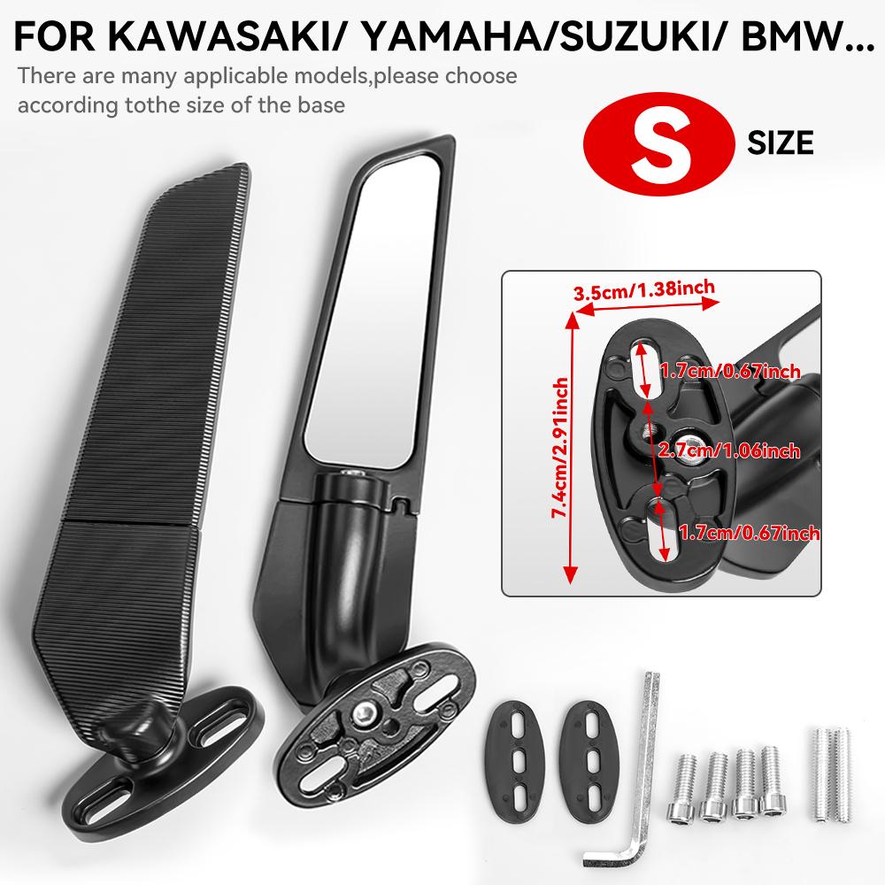 

Motorcycle Mirrors Stealth Winglets Mirror Kits To Rotate Adjustable MirrorsFor YAMAHA MT03 MT07 MT09 MT10 XMAX KTM BMW S1000R